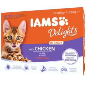 Iams Kitten Wet Food with Chicken in Gravy 12 x 85g