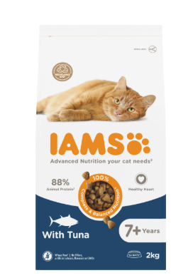 Iams Senior Dry Cat Food with Tuna 2kg