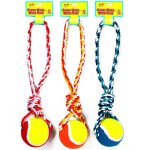 Jumbo Ball with Rope Dog Toy