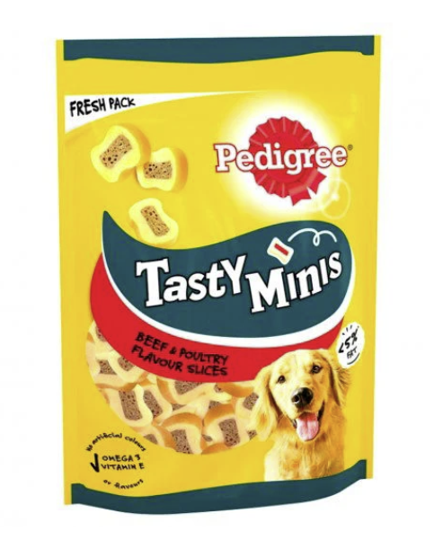 PEDIGREE Tasty Minis Adult Dog Treats Beef & Poultry Chewy Slices 155g