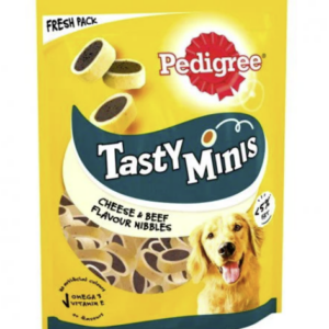 PEDIGREE Tasty Minis Adult Dog Treats Cheese & Beef Nibbles 140g