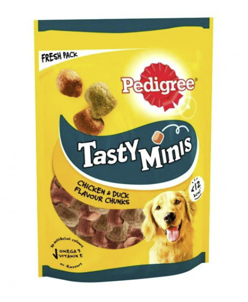 PEDIGREE Tasty Minis Adult Dog Treats Chicken & Duck Chewy Cubes 130g