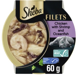 Sheba Filets with Chicken, Shrimp & Ocean Fish in gravy 60g