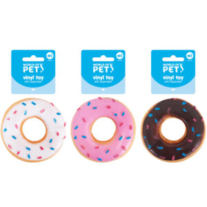 Squeaky Vinyl Donut Dog Toy