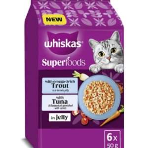 Whiskas Adult 1+ Superfoods Pouches with Fish in jelly 6 x 50g