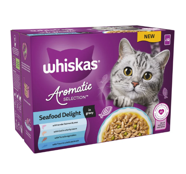 Whiskas Aromatic Seafood Delight in Gravy 12x85g