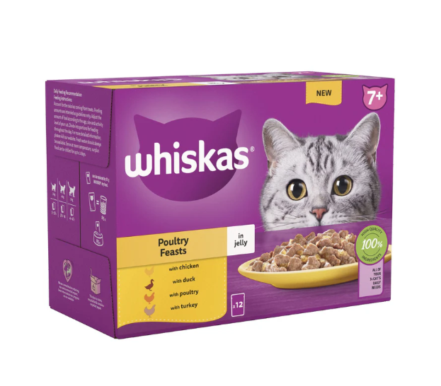 Whiskas Senior Poultry Feasts in Jelly 12x85g