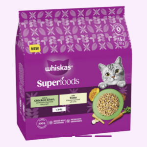 ⁮Whiskas 1+ Cat Pouches Superfoods Mixed Selection in Jelly 15 x 50g