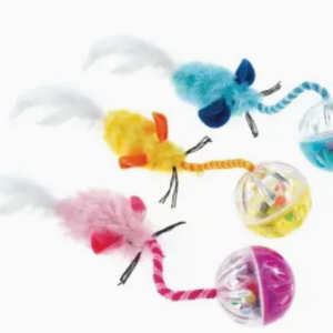 Classic Ball & Feather Cat Toy