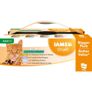 Iams Adult Cat Land & Sea Collection in Gravy 48 x 85g