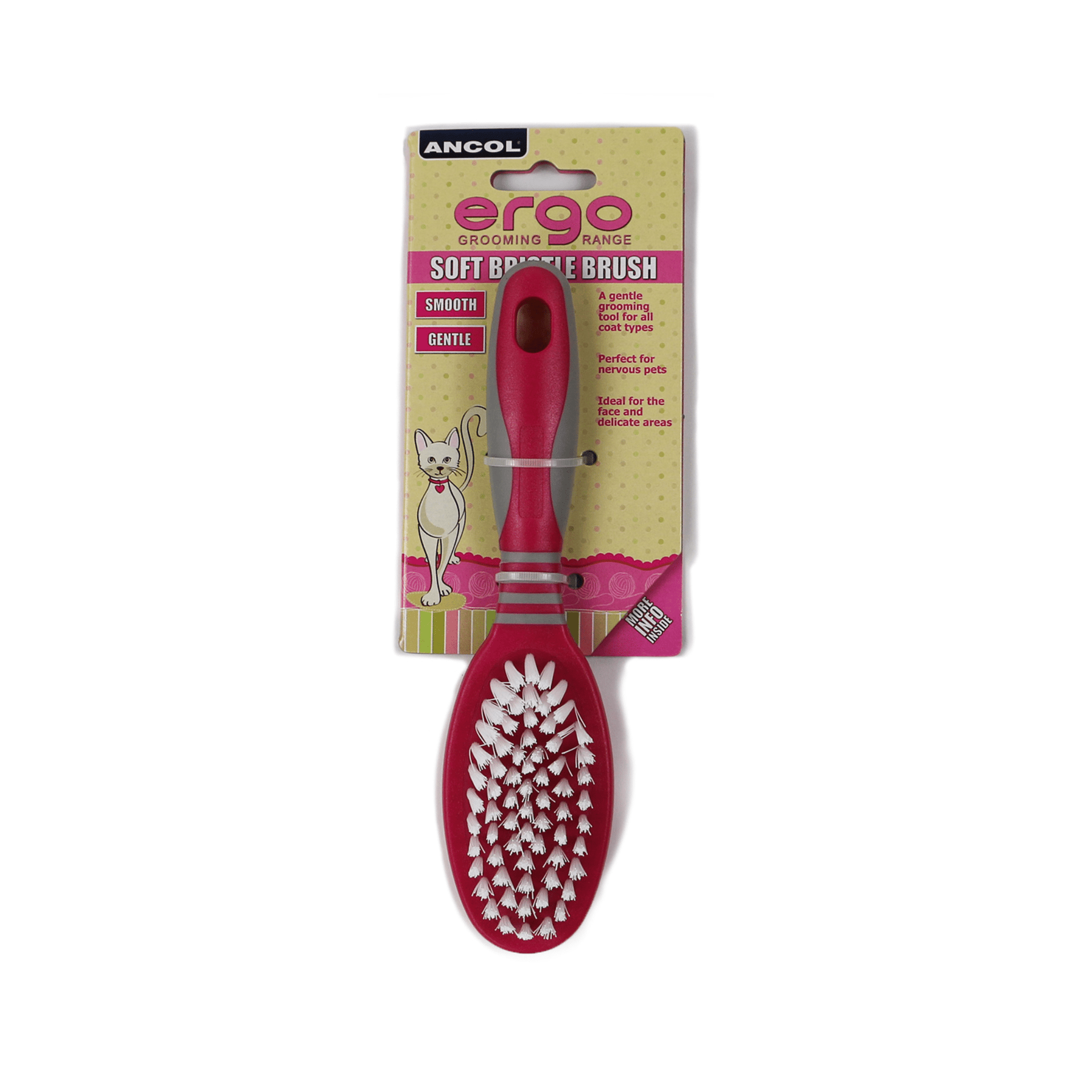 Ancol Ergo Cat Grooming Soft Bristle Brush