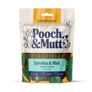 Pooch & Mutt Superfoods Spirulina & Mint Dental Sticks - 7 Pack