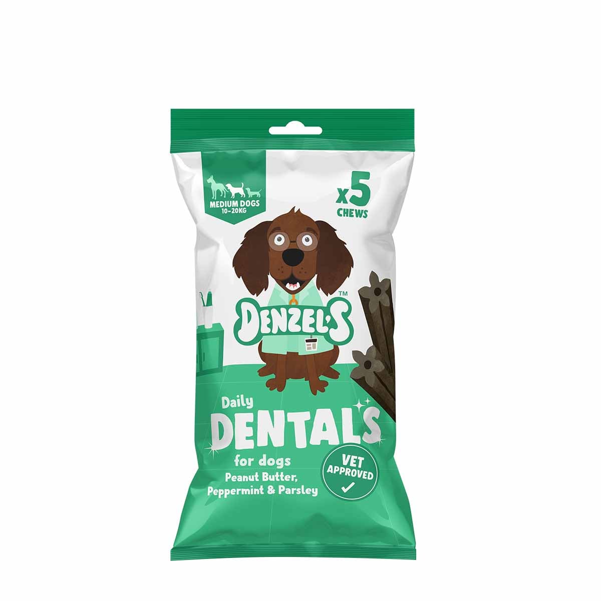 Denzel's Daily Dentals Peanut Butter - Medium 5 Pack