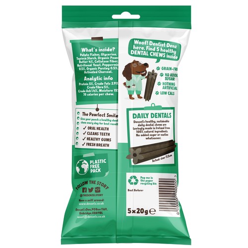 Denzel's Daily Dentals Peanut Butter - Medium 5 Pack - Image 3
